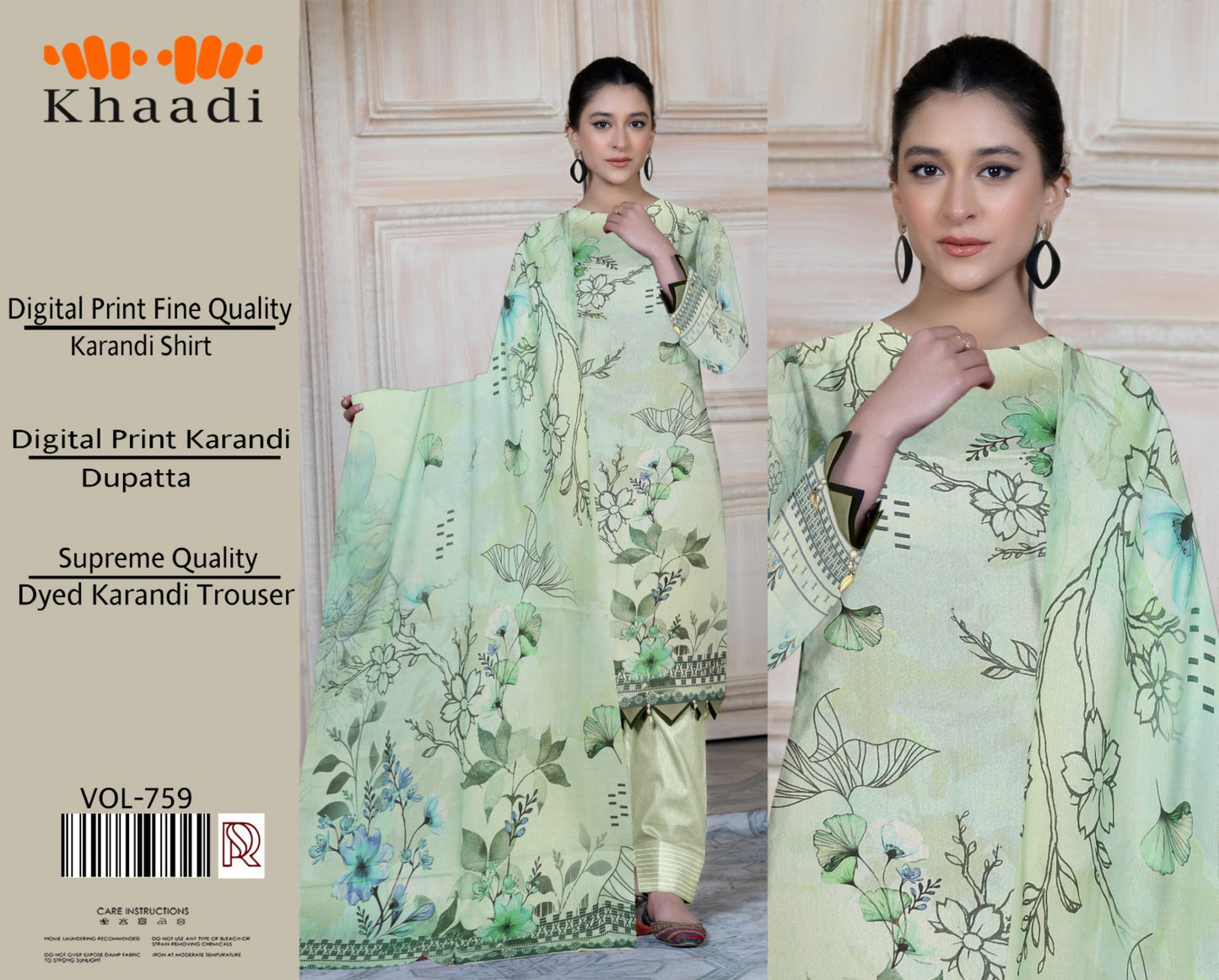 Premium Karandi 3 Piece Suit with Digital Printed