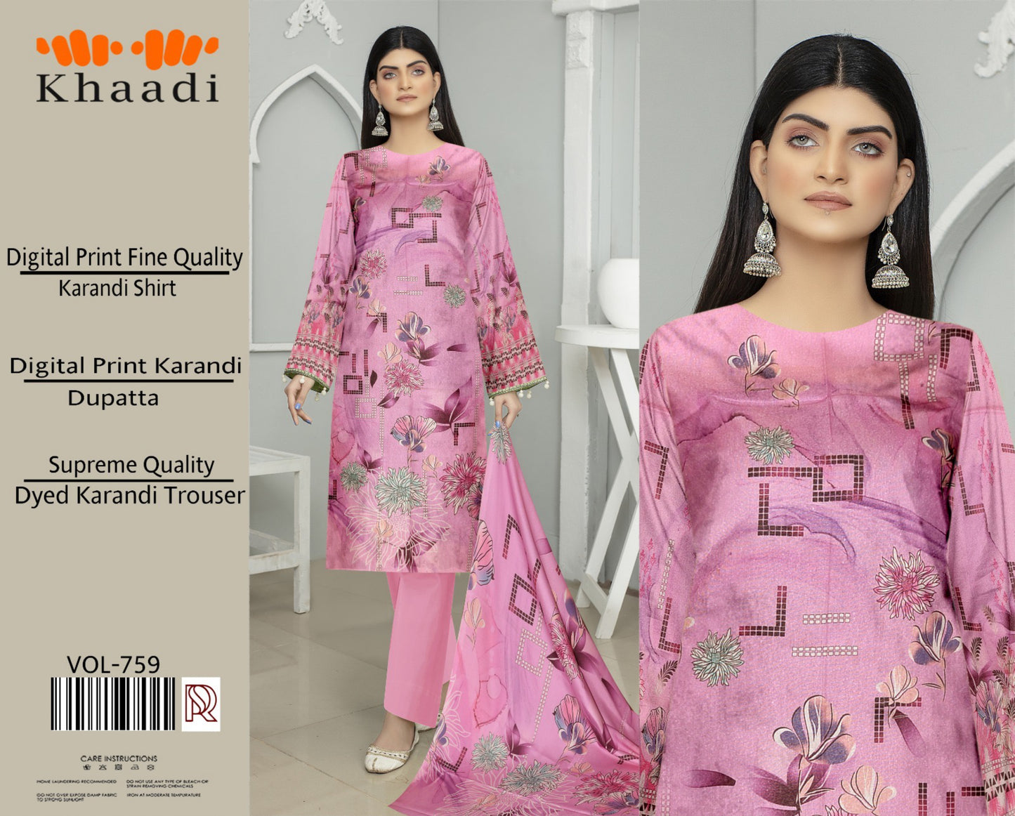 Premium Karandi 3 Piece Suit with Digital Printed