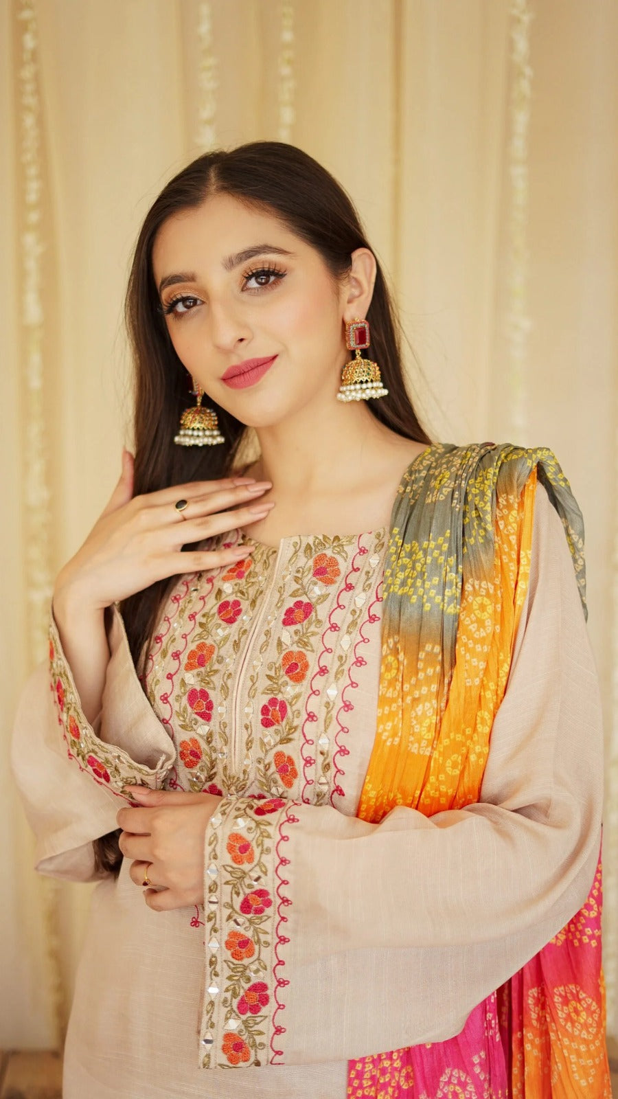 Dhanak Embroidered Elegance Winter Set