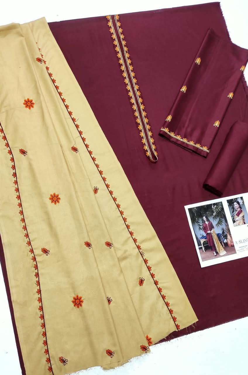 ★ Premium Dhanak 3-Piece Embroidered Winter Collection