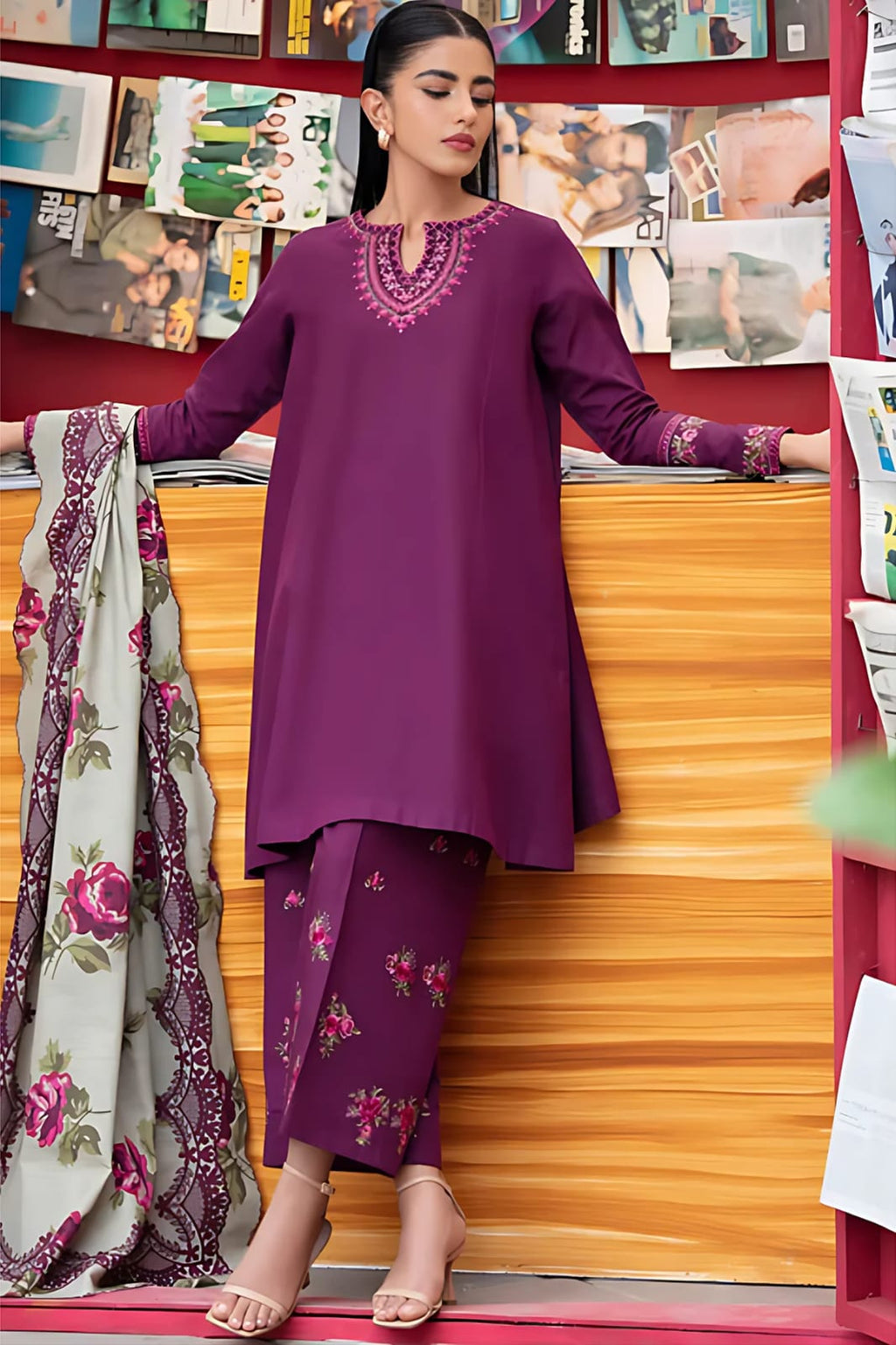 ★ Premium Dhanak 3-Piece Embroidered Winter Collection