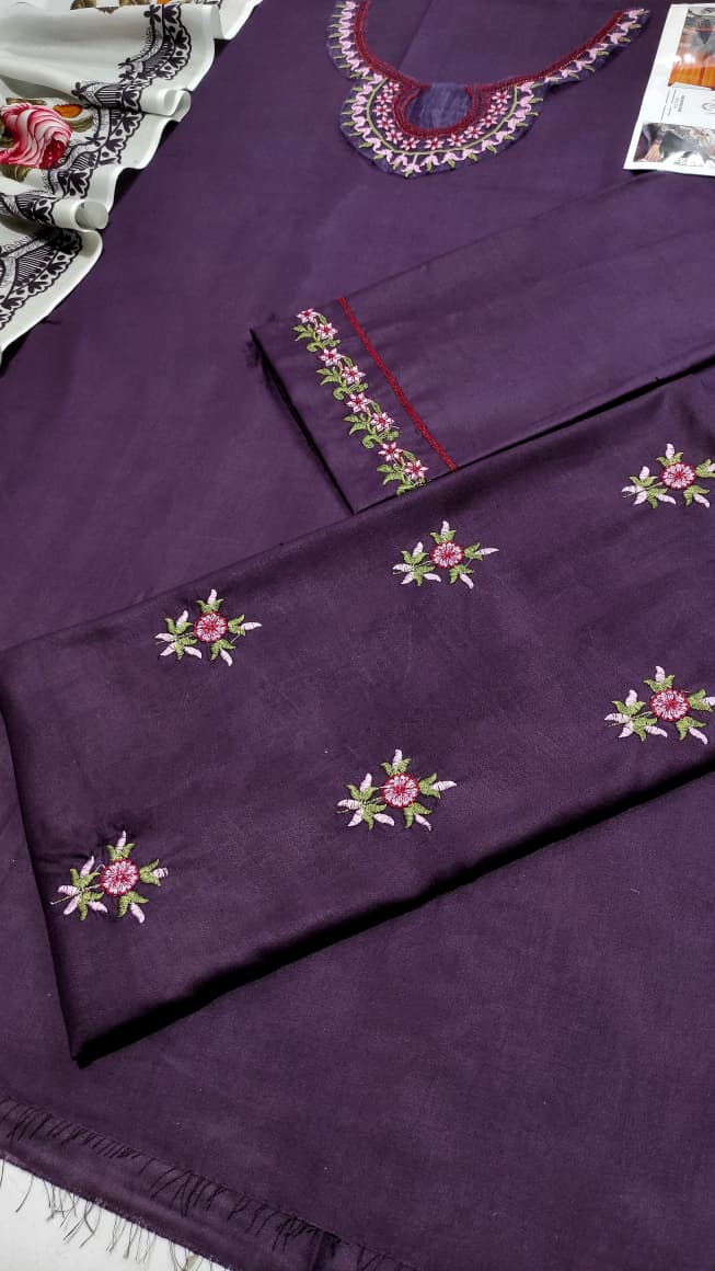 ★ Premium Dhanak 3-Piece Embroidered Winter Collection