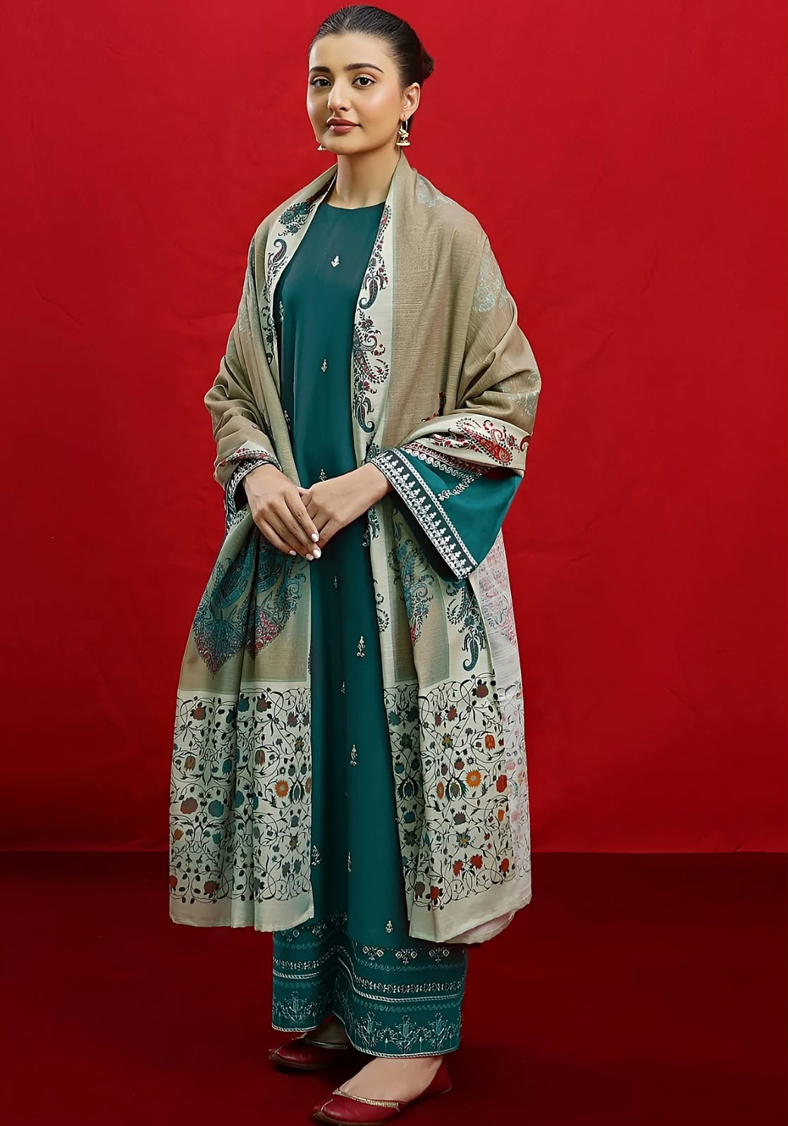 ★ Premium Dhanak 3-Piece Embroidered Winter Collection