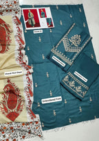 ★ Premium Dhanak 3-Piece Embroidered Winter Collection