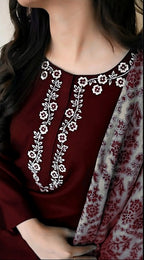 ★ Premium Dhanak 3-Piece Embroidered Winter Collection