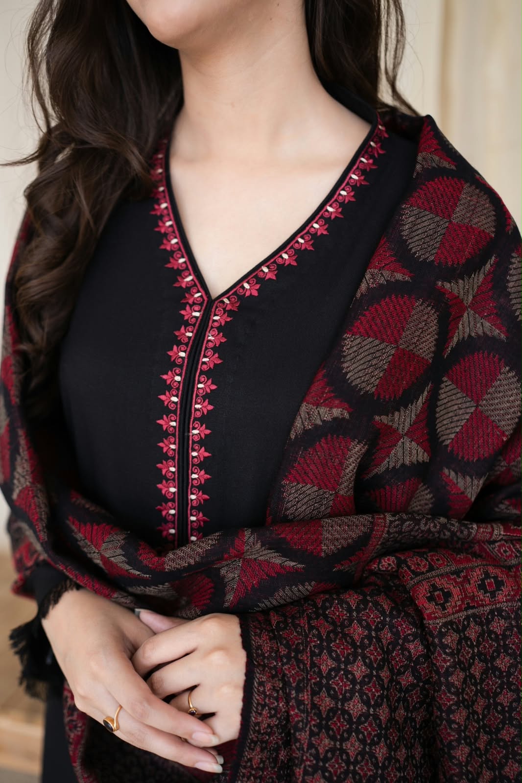 ★ Premium Dhanak 3-Piece Embroidered Winter Collection