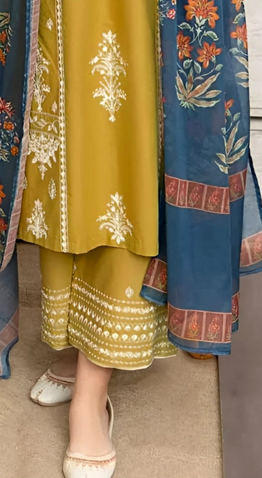★ Premium Dhanak 3-Piece Embroidered Winter Collection