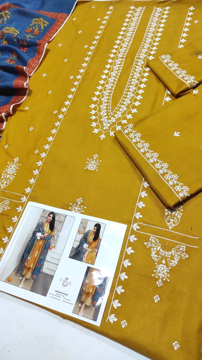 ★ Premium Dhanak 3-Piece Embroidered Winter Collection