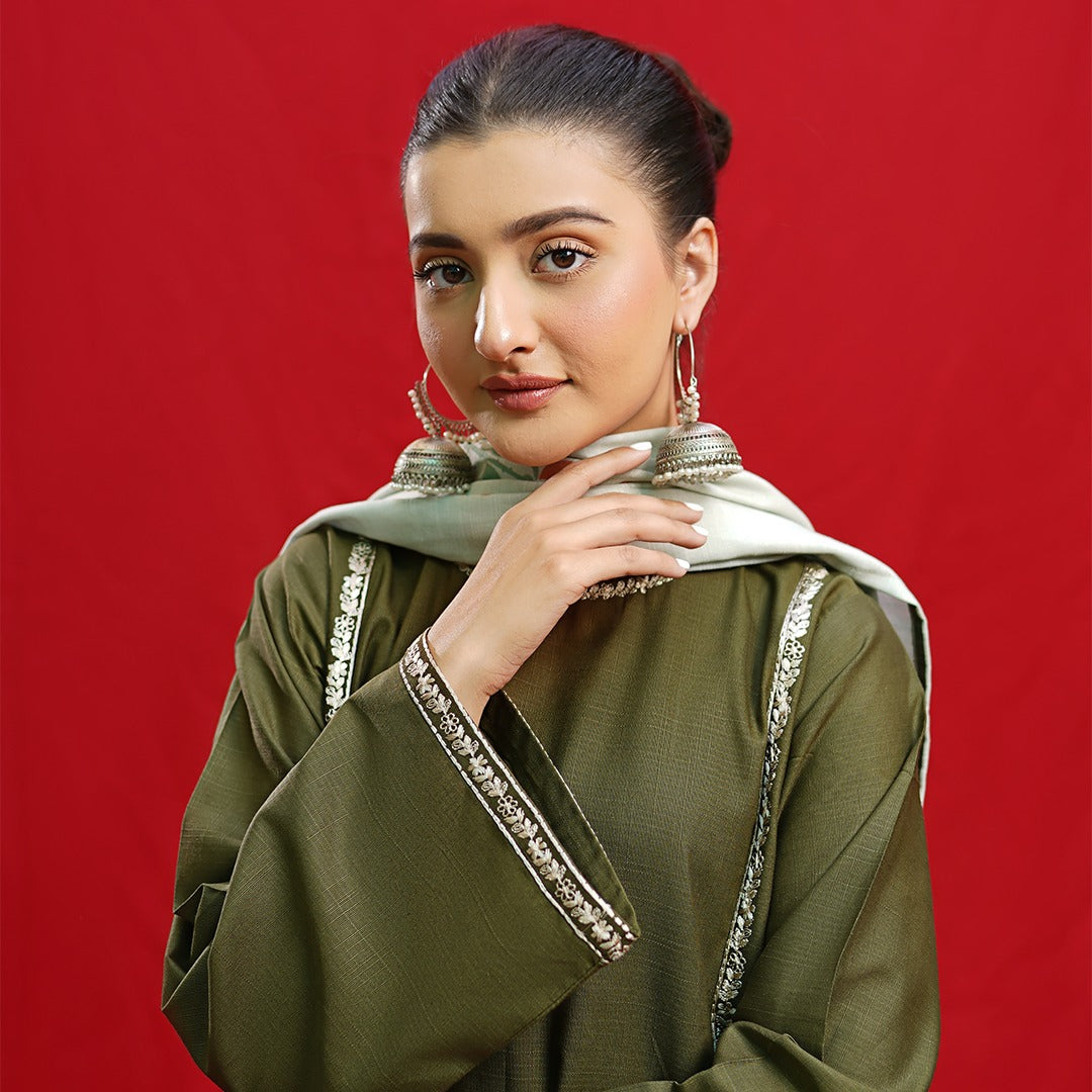 ★ Premium Dhanak 3-Piece Embroidered Winter Collection