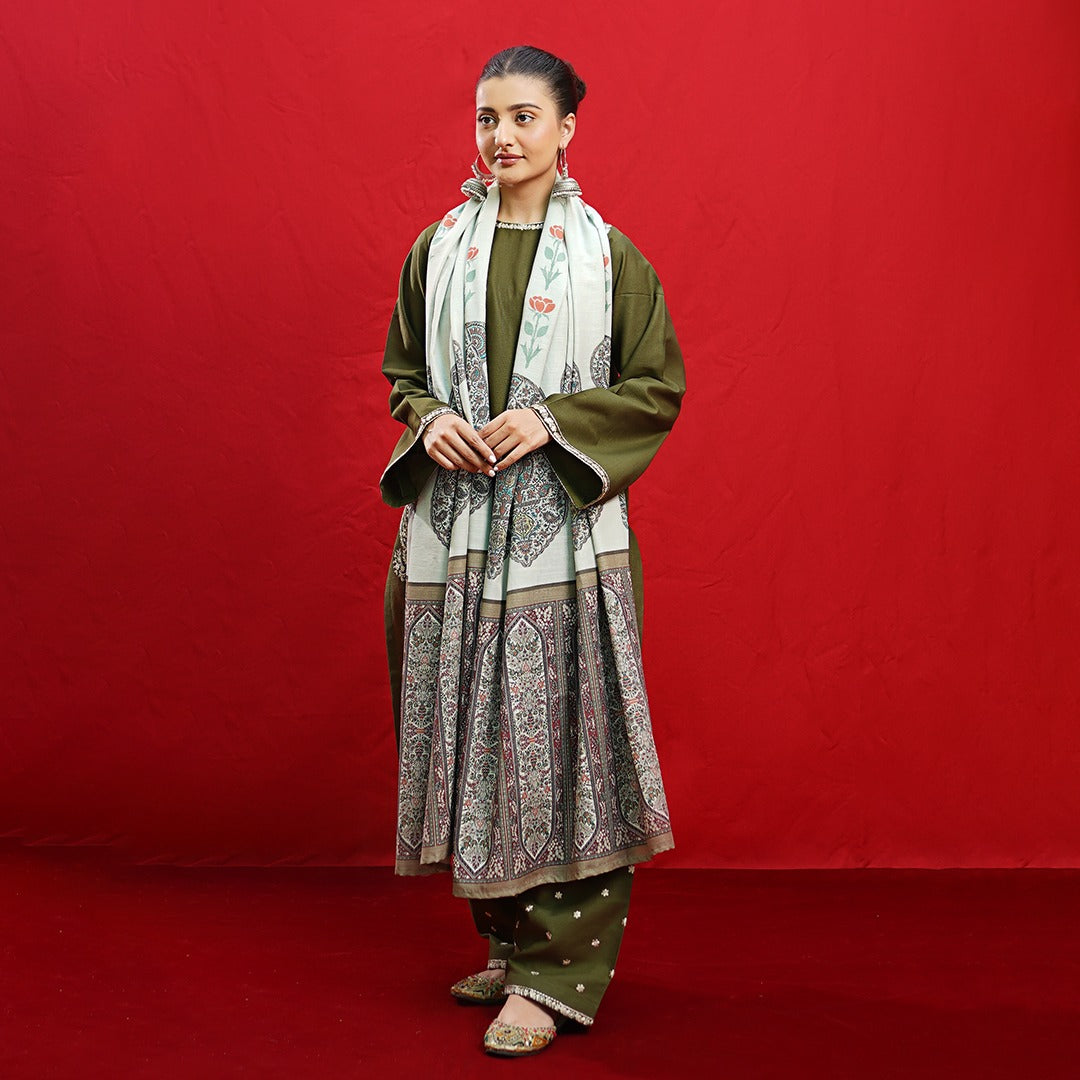 ★ Premium Dhanak 3-Piece Embroidered Winter Collection
