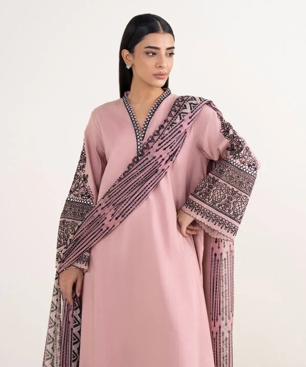 ★ Premium Dhanak 3-Piece Embroidered Winter Collection