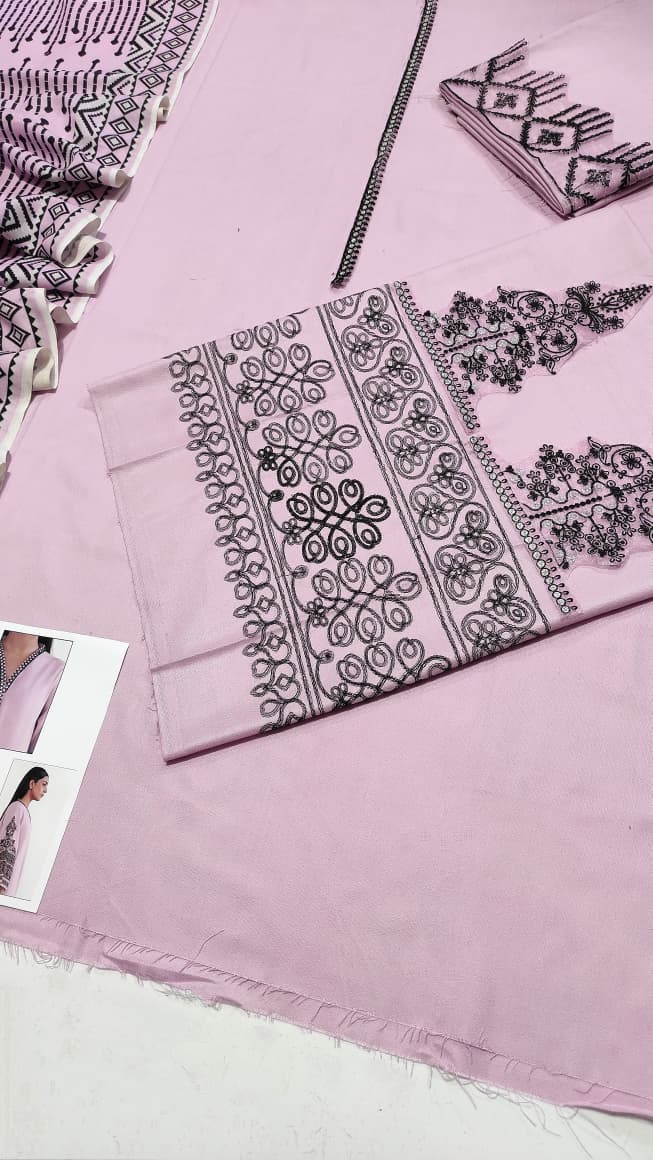 ★ Premium Dhanak 3-Piece Embroidered Winter Collection