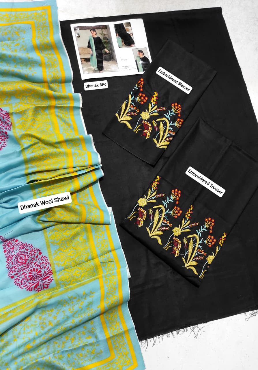 ★ Premium Dhanak 3-Piece Embroidered Winter Collection