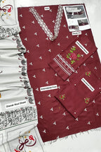 ★ Premium Dhanak 3-Piece Embroidered Winter Collection