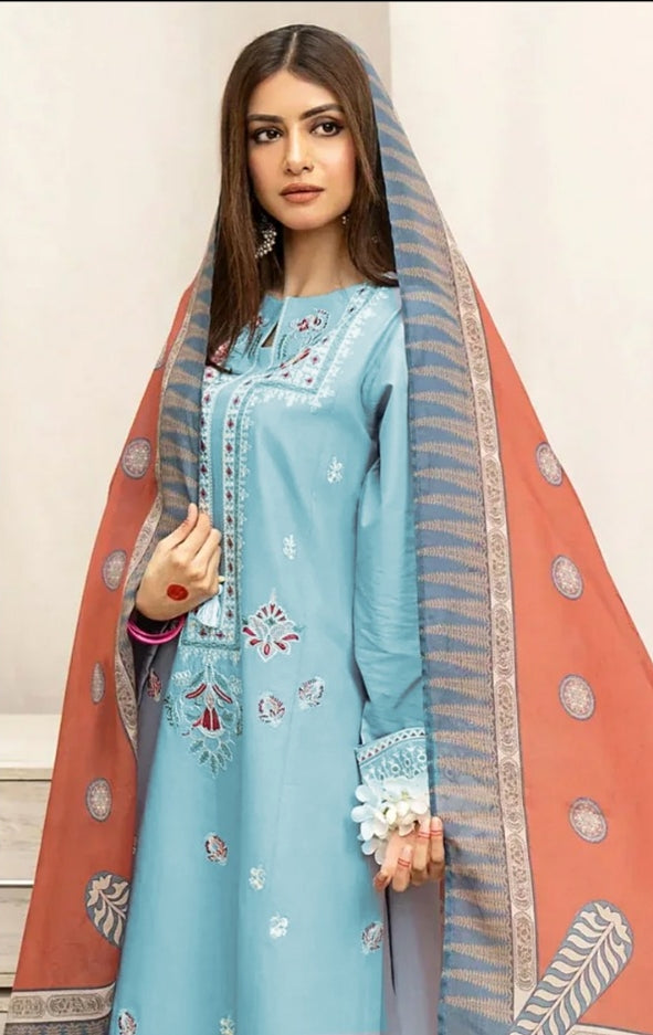 ★ Premium Dhanak 3-Piece Embroidered Winter Collection