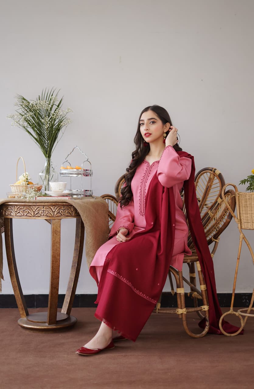 ★ Premium Dhanak 3-Piece Embroidered Winter Collection