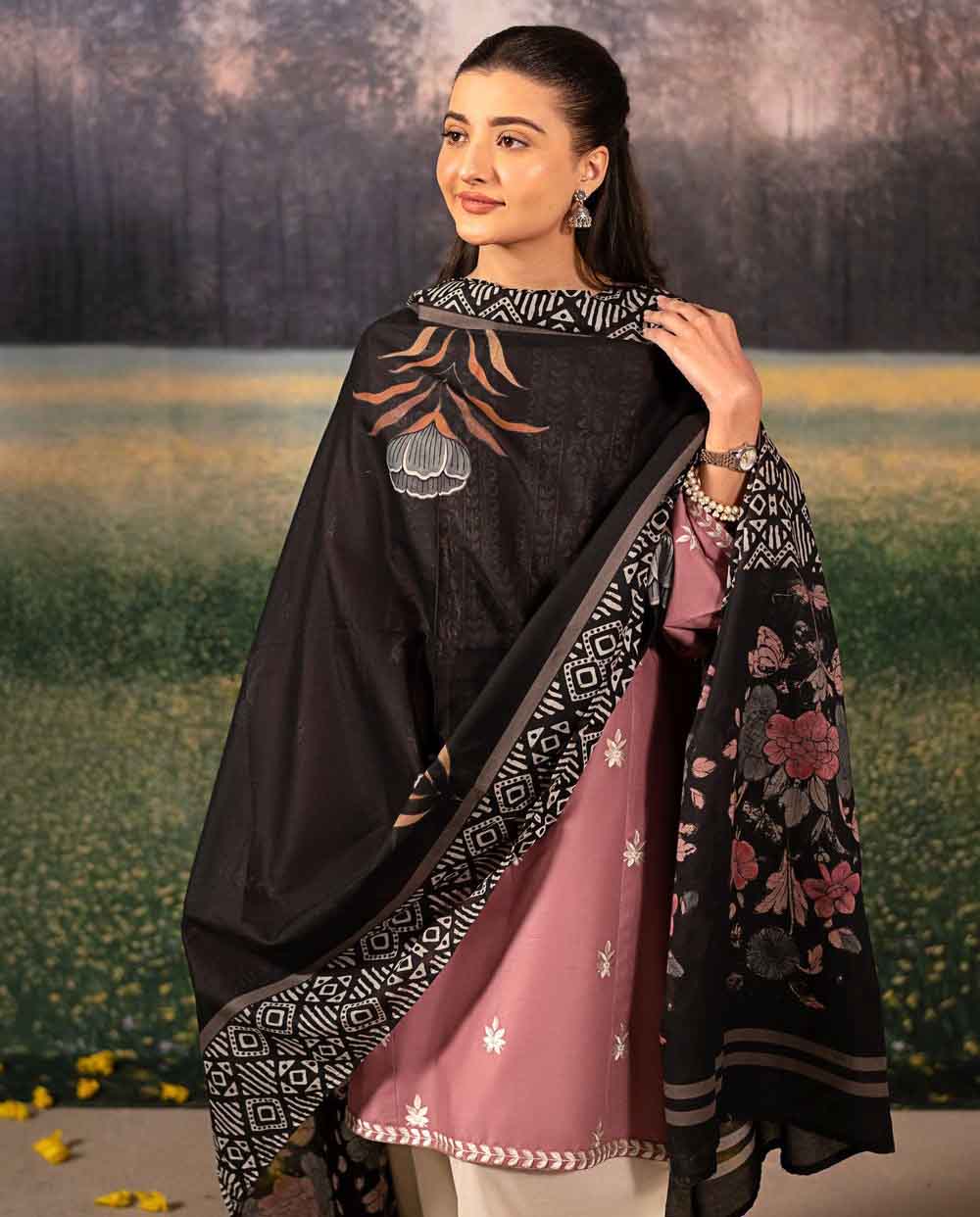 ★ Premium Dhanak 3-Piece Embroidered Winter Collection