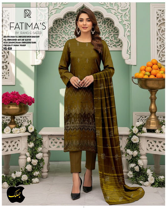 Exclusive Heavy Embroidered Dhanak Ensemble