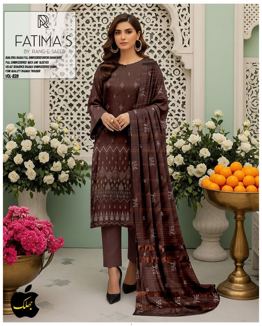 Exclusive Heavy Embroidered Dhanak Ensemble