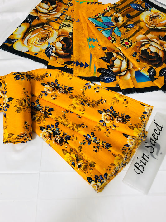 Premium Khaddar 3-Piece Unstitched Suit – Winter Collection