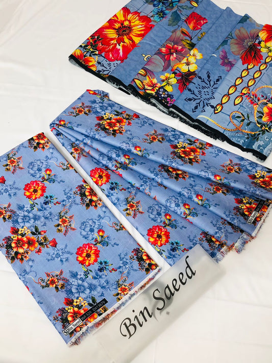 Premium Khaddar 3-Piece Unstitched Suit – Winter Collection