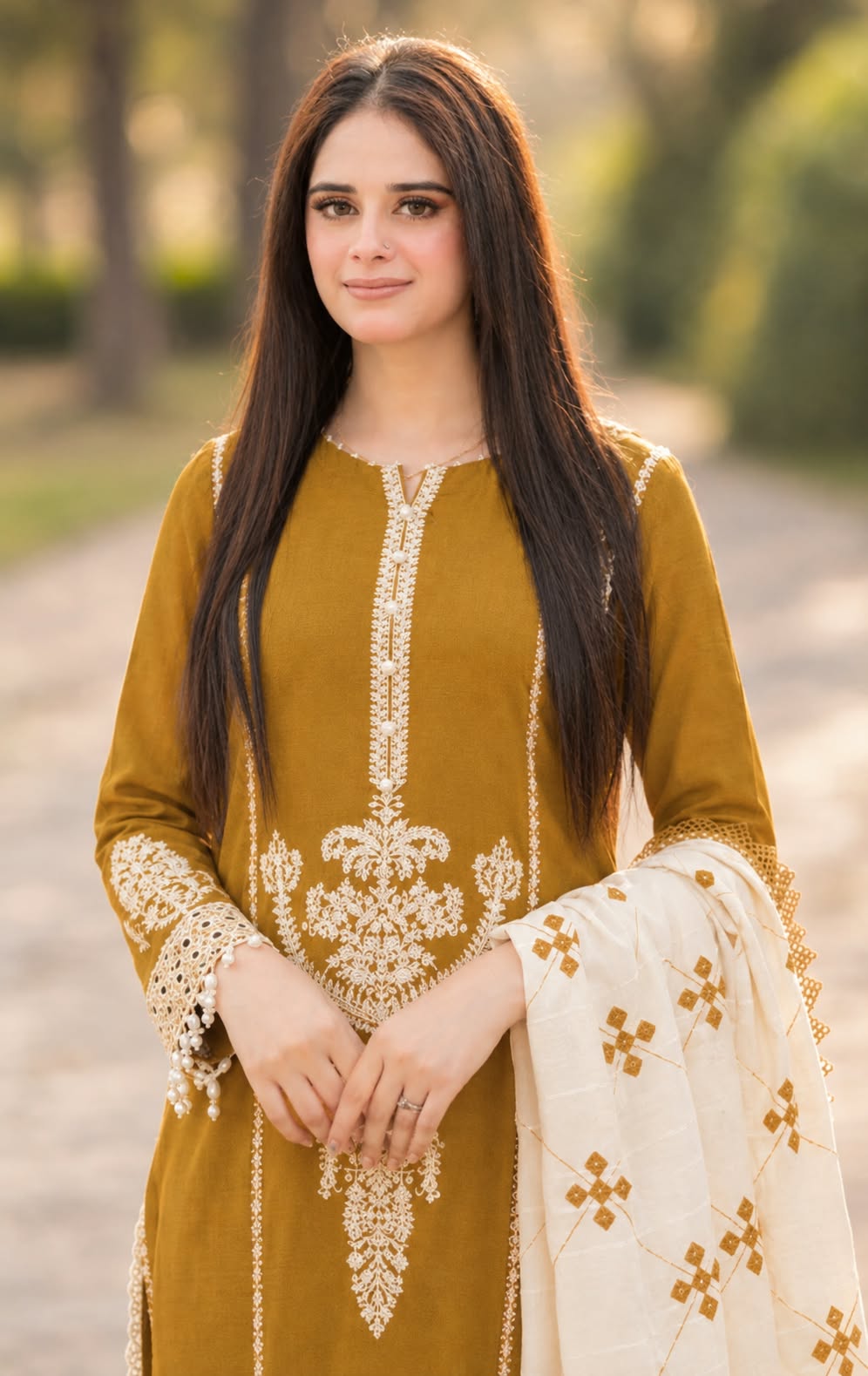 ★ Premium Dhanak 3-Piece Embroidered Winter Collection