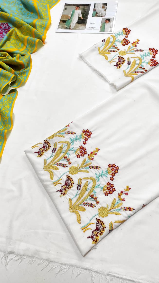 ★ Premium Dhanak 3-Piece Embroidered Winter Collection