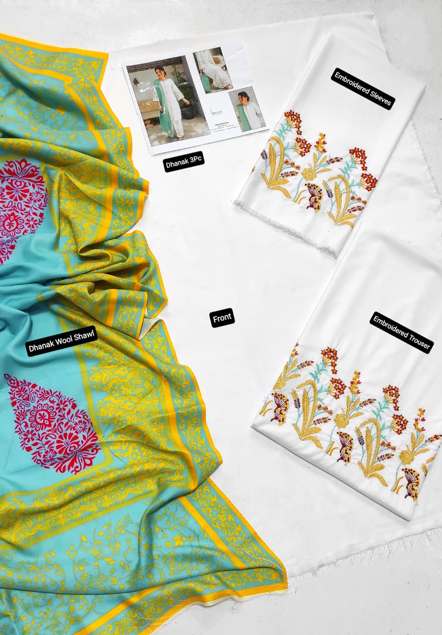 ★ Premium Dhanak 3-Piece Embroidered Winter Collection