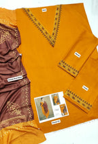 ★ Premium Dhanak 3-Piece Embroidered Winter Collection