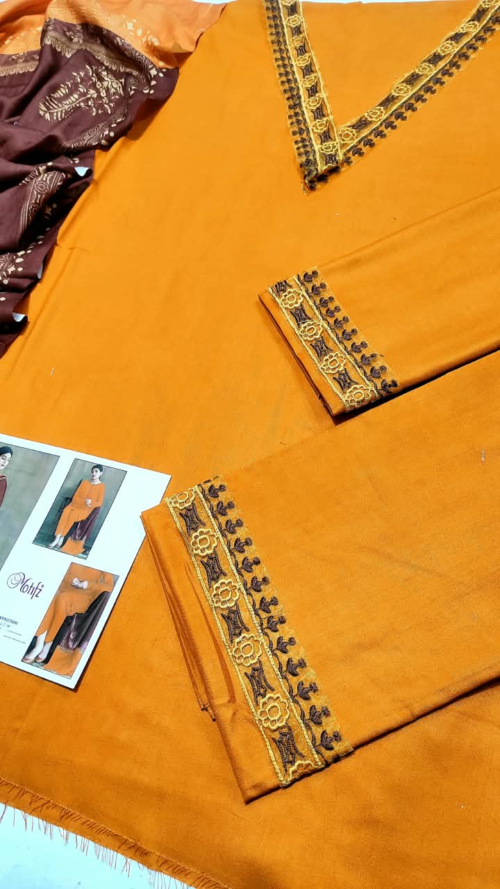 ★ Premium Dhanak 3-Piece Embroidered Winter Collection
