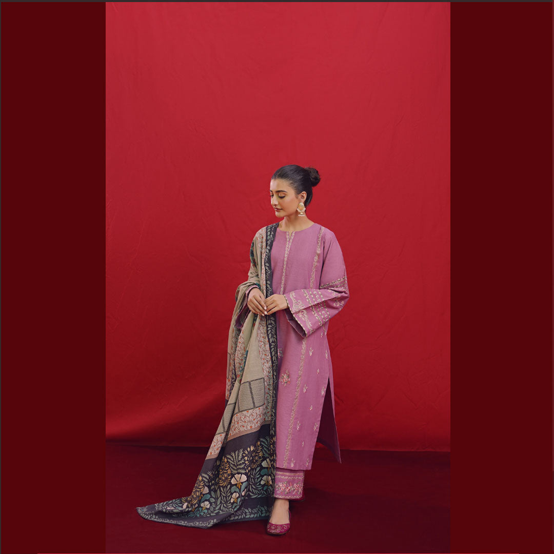 ★ Premium Dhanak 3-Piece Embroidered Winter Collection