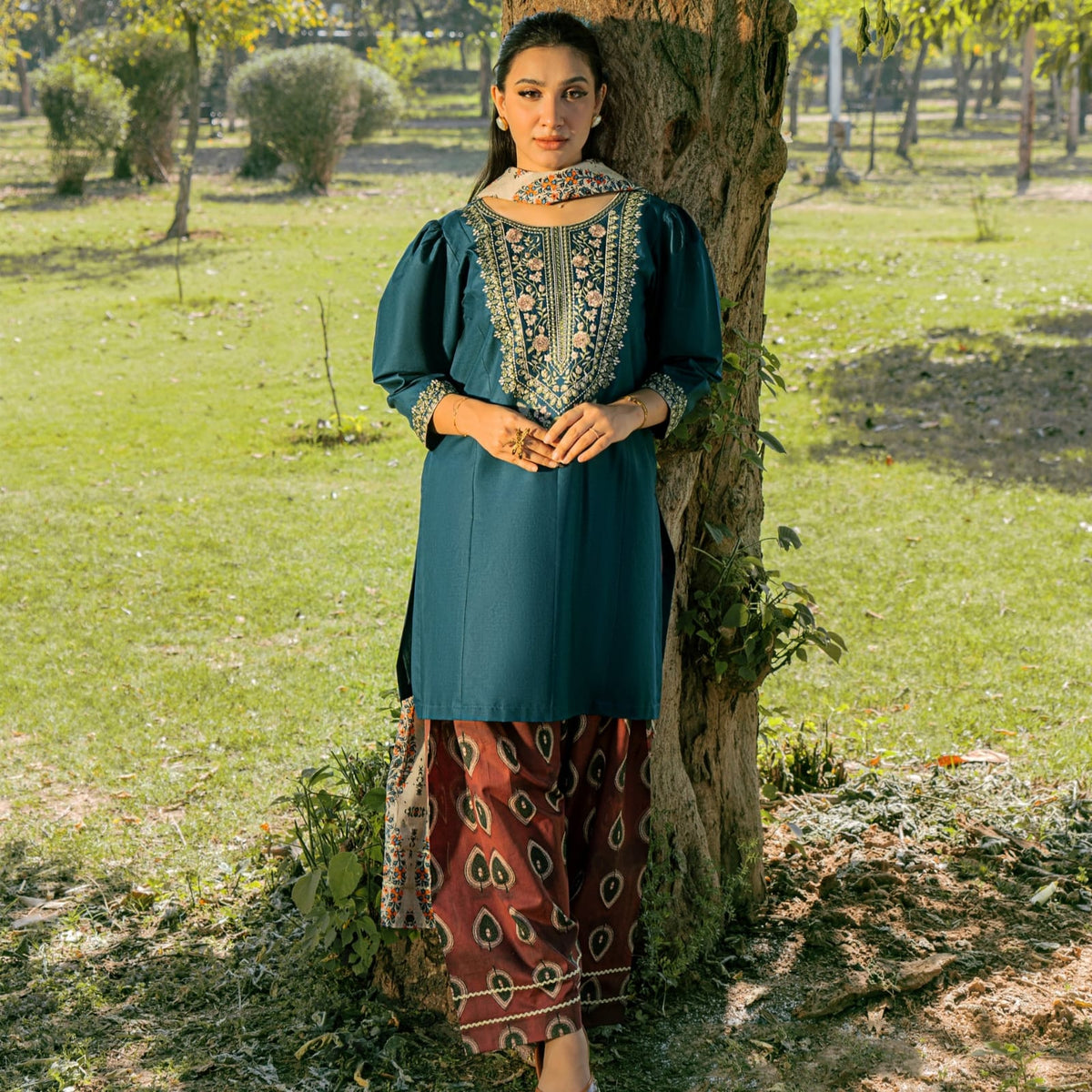 ★ Premium Dhanak 3-Piece Embroidered Winter Collection