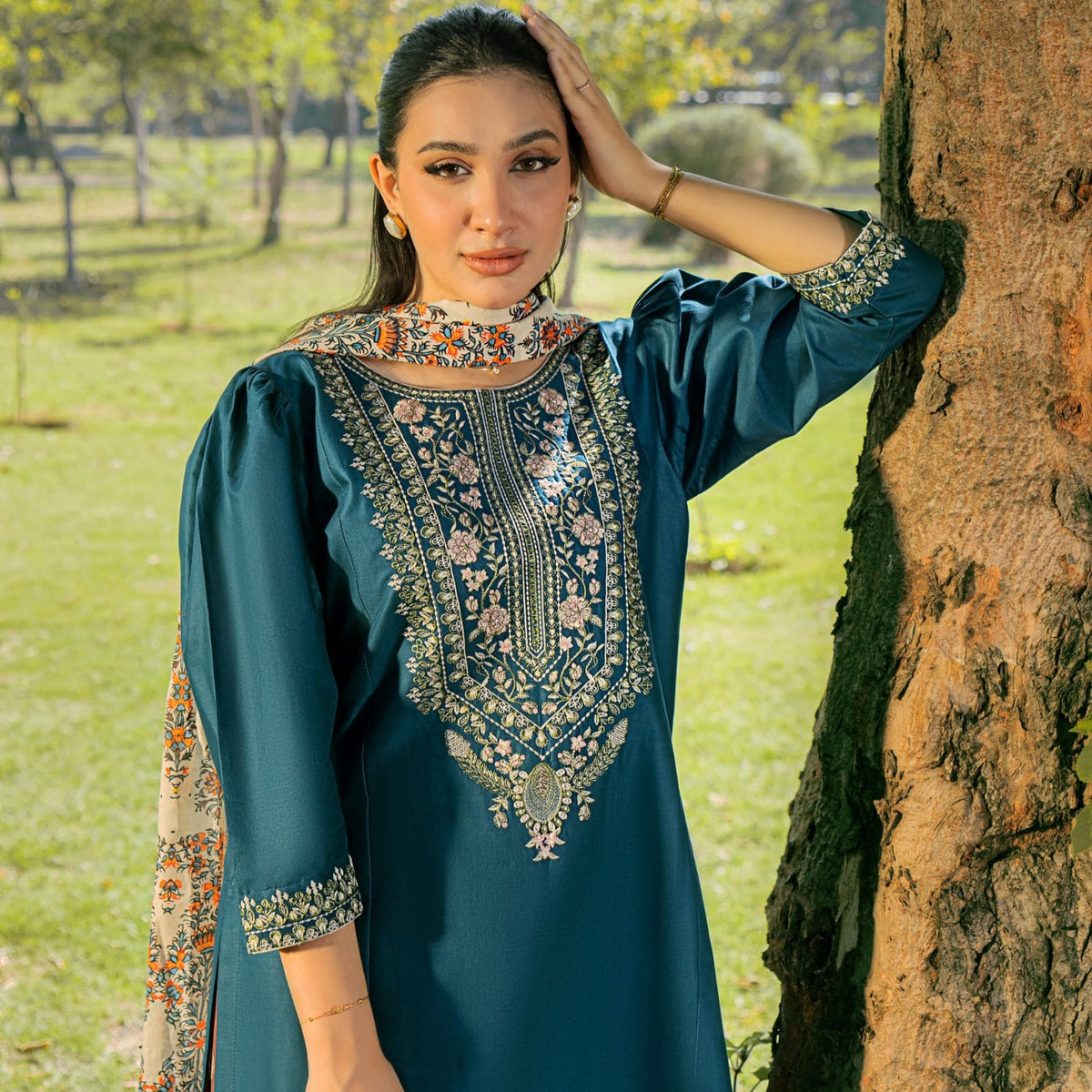 ★ Premium Dhanak 3-Piece Embroidered Winter Collection