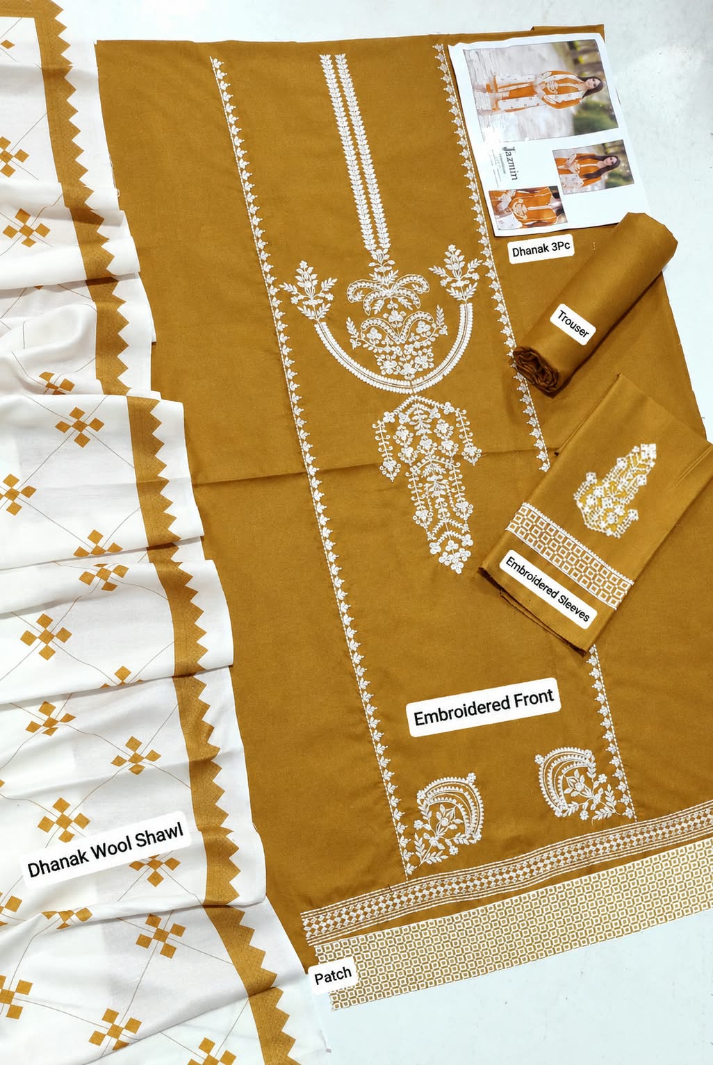 ★ Premium Dhanak 3-Piece Embroidered Winter Collection
